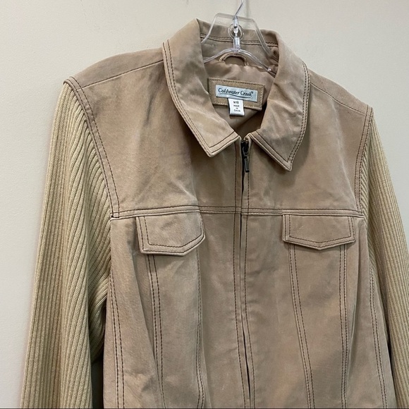 Coldwater Creek Plus Size Beige Western Suede Sweater Jacket Size 18 - Picture 2 of 7